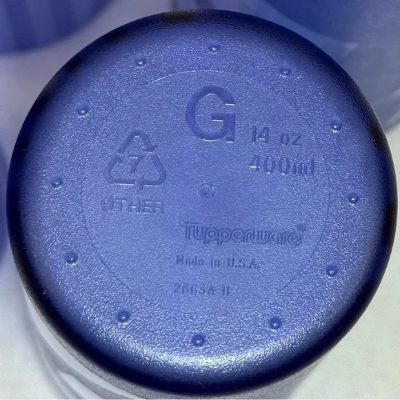 4 Vintage Tupperware Tumbler Cups Jazzy Celebration #2663A-7 Royal Blue Set 3 - Picture 7 of 9